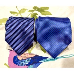 Stefanco Ricci Luxury Collection Ties x2 Glossy Pindot Stripe Made In Italy